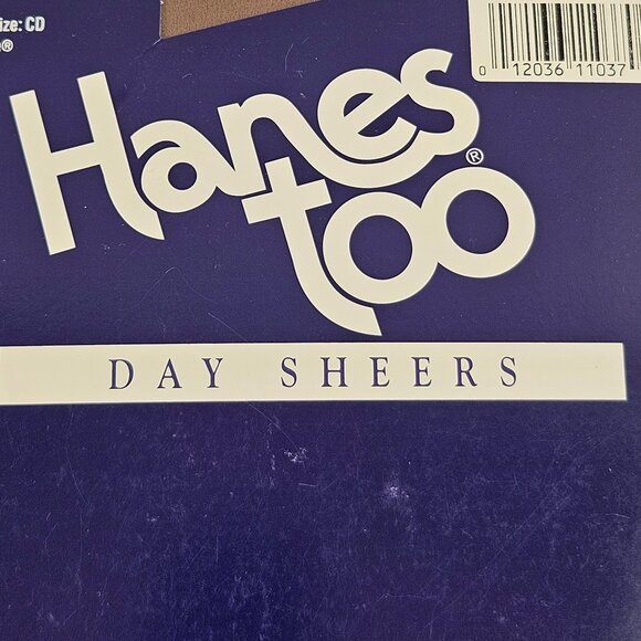 Hanes Too Day Sheers Sandalfoot Barely There Style 117 Size CD Vintage NOS - Picture 3 of 7
